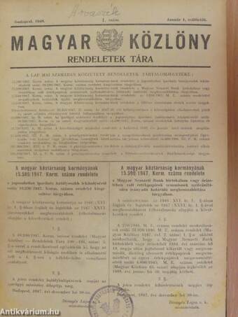 Magyar Közlöny 1948. I-IV.