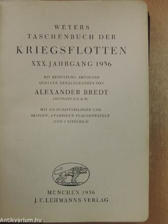 Weyers Taschenbuch der Kriegsflotten 1936