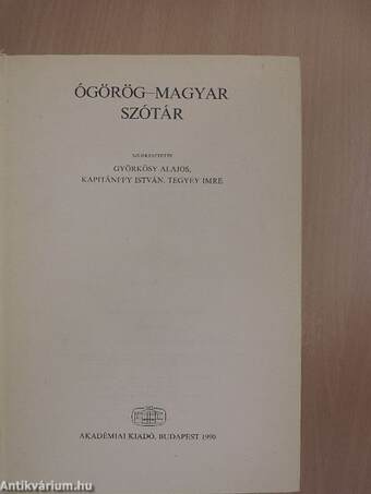 Ógörög-magyar szótár