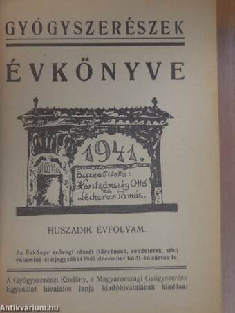 Gyógyszerészek Évkönyve 1941.