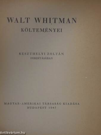 Walt Whitman költeményei