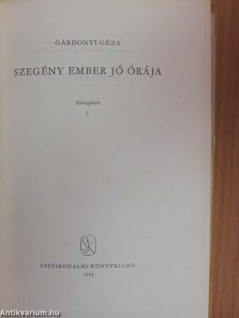 Szegény ember jó órája I. (töredék)