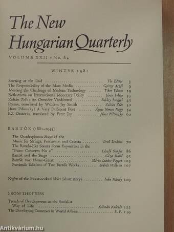 The New Hungarian Quarterly Winter 1981.