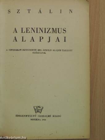 A leninizmus alapjai