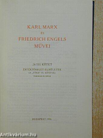 Karl Marx és Friedrich Engels művei 26/III. (töredék)