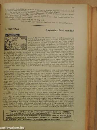 Magyar Méh 1941. január-december/1940., 1942. (nem teljes évfolyamok)