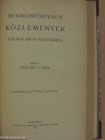 Irodalomtörténeti Közlemények 1921-1922.