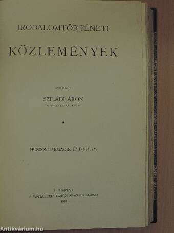 Irodalomtörténeti Közlemények 1912-1913.