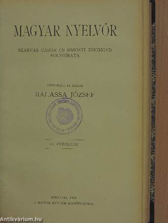 Magyar Nyelvőr 1920-1924. január-december