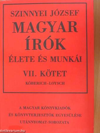 Magyar írók élete és munkái VII. (töredék)