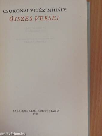 Csokonai Vitéz Mihály összes versei 1-2.