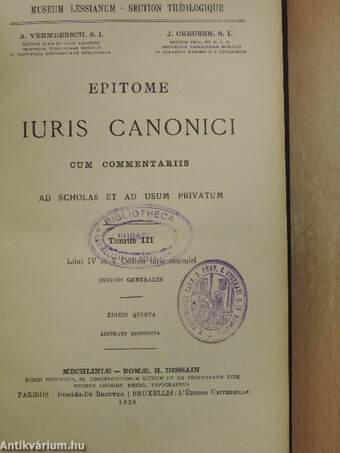 Epitome iuris canonici cum commentariis III.