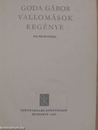 Vallomások regénye