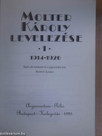 Molter Károly levelezése 1.