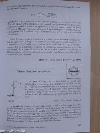 Középiskolai Matematikai és Fizikai Lapok 2011. november