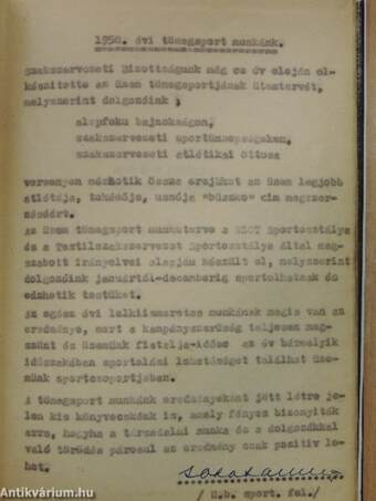 Szegedi Kenderfonógyár 1958. évi tömegsport versenyei