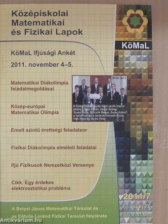 Középiskolai Matematikai és Fizikai Lapok 2011. október