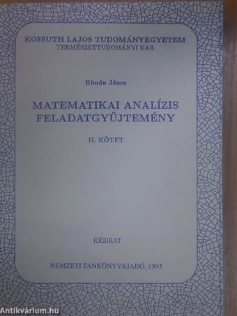 Matematikai analízis feladatgyűjtemény II.