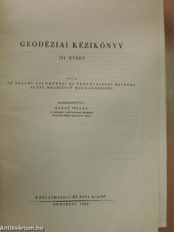 Geodéziai kézikönyv III.
