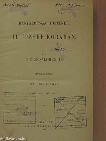 Magyarország története II. József korában I-II.