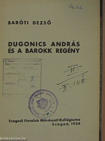 Dugonics András és a barokk regény