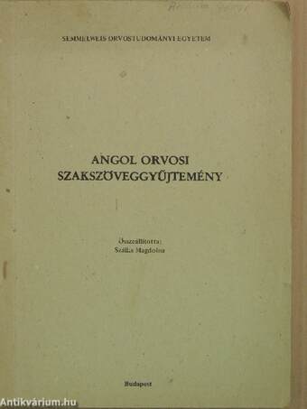 Angol orvosi szakszöveggyűjtemény