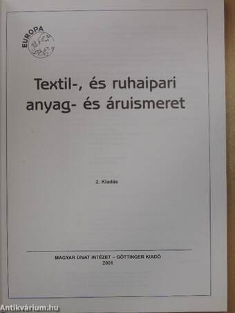 Textil-, és ruhaipari anyag- és áruismeret