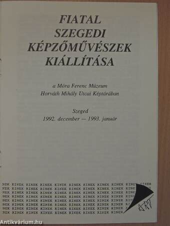 Fiatal szegedi képzőművészek kiállítása a Móra Ferenc Múzeum Horváth Mihály Utcai Képtárában
