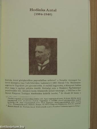 Hodinka Antal (1864-1946) munkássága