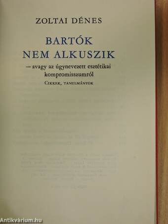 Bartók nem alkuszik