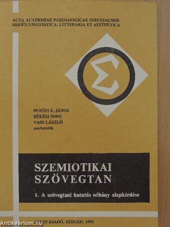 Szemiotikai szövegtan 1.