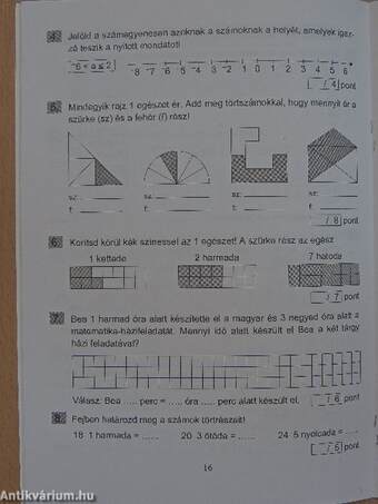 Felmérő feladatlapok - Matematika 3. osztály