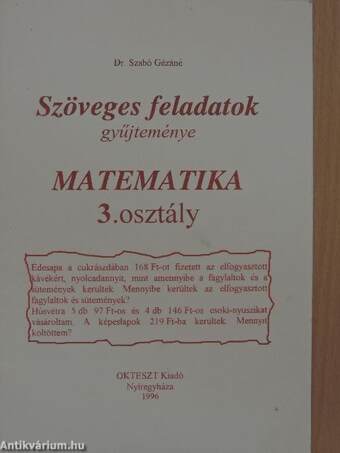 Szöveges feladatok gyűjteménye - Matematika 3. osztály