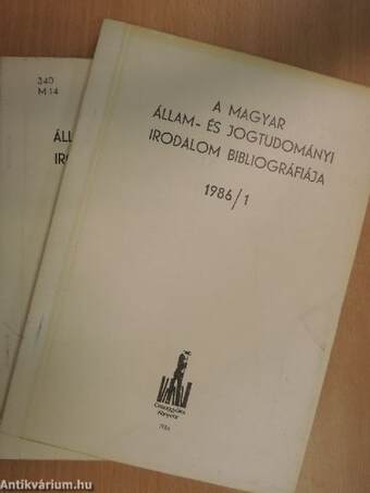 A magyar állam- és jogtudományi irodalom bibliográfiája 1986/1-2.