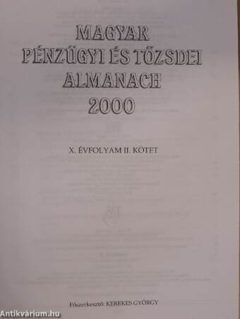 Magyar pénzügyi és tőzsdei almanach 2000. II.