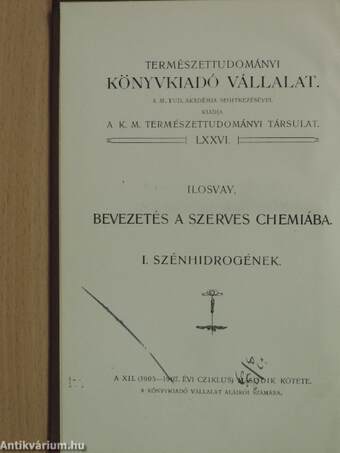 Bevezetés a szerves chemiába I.