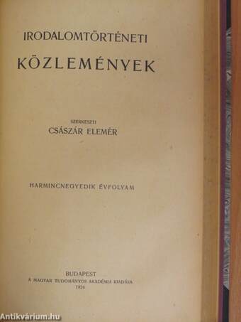 Irodalomtörténeti Közlemények 1923-1924.