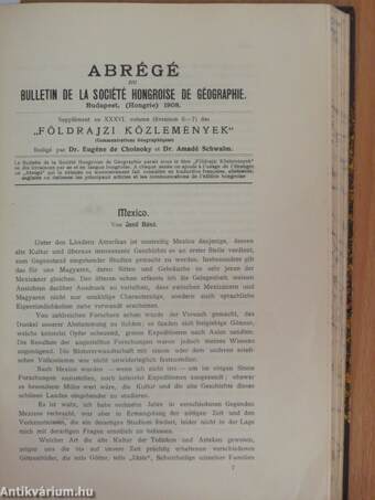 Földrajzi Közlemények 1910. január-december/Abrégé du Bulletin de la Société Hongroise de Géographie 1908. 6-7. szám