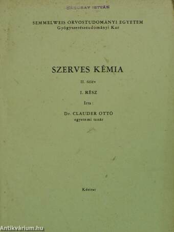 Szerves kémia II/1.