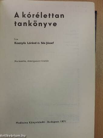 A kórélettan tankönyve