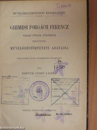 Ghimesi Forgách Ferencz váradi püspök évkönyvei tekintettel művelődéstörténeti adataira
