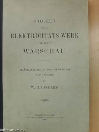 Project für das Elektricitäts-Werk der Stadt Warschau