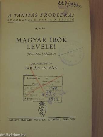 Magyar írók levelei