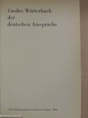 Großes Wörterbuch der deutschen Aussprache