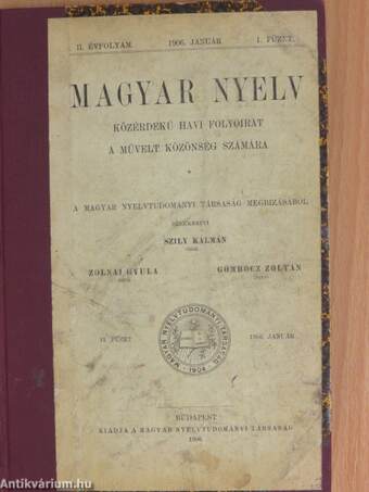 Magyar Nyelv 1906. január-december