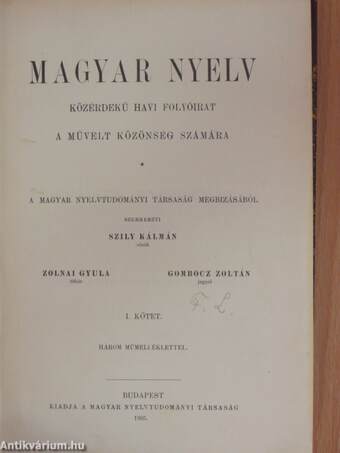 Magyar Nyelv 1905. január-december