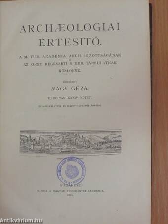 Archaeologiai Értesitő 1914/1-5.