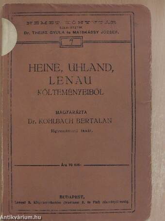 Heine, Uhland, Lenau költeményeiből