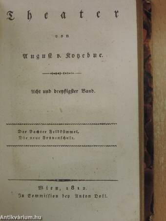 Theater von August v. Kotzebue 37-38. (gótbetűs)