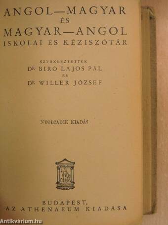 Angol-magyar és magyar-angol iskolai és kéziszótár